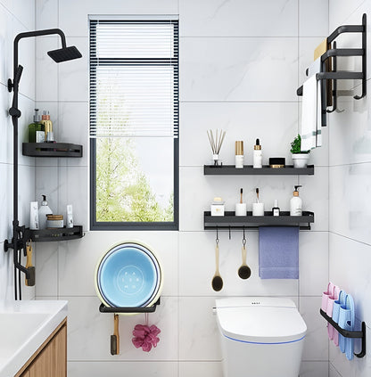 Modern Aluminium Towel Holder with 3 Levels for Bathroom and Space-Saving Use