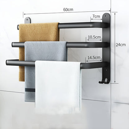 Modern Aluminium Towel Holder with 3 Levels for Bathroom and Space-Saving Use