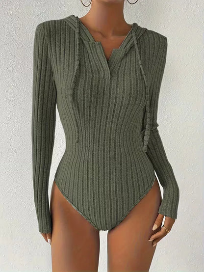 Hooded Bodysuit with Long Sleeves