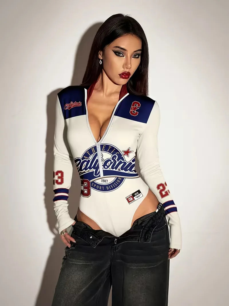 Hooded Bodysuit with Long Sleeves