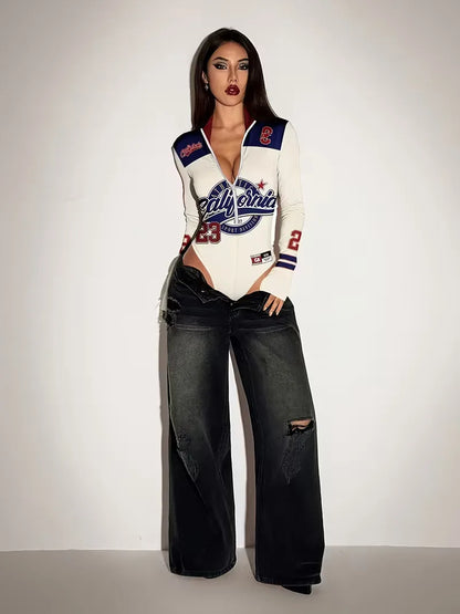 Hooded Bodysuit with Long Sleeves