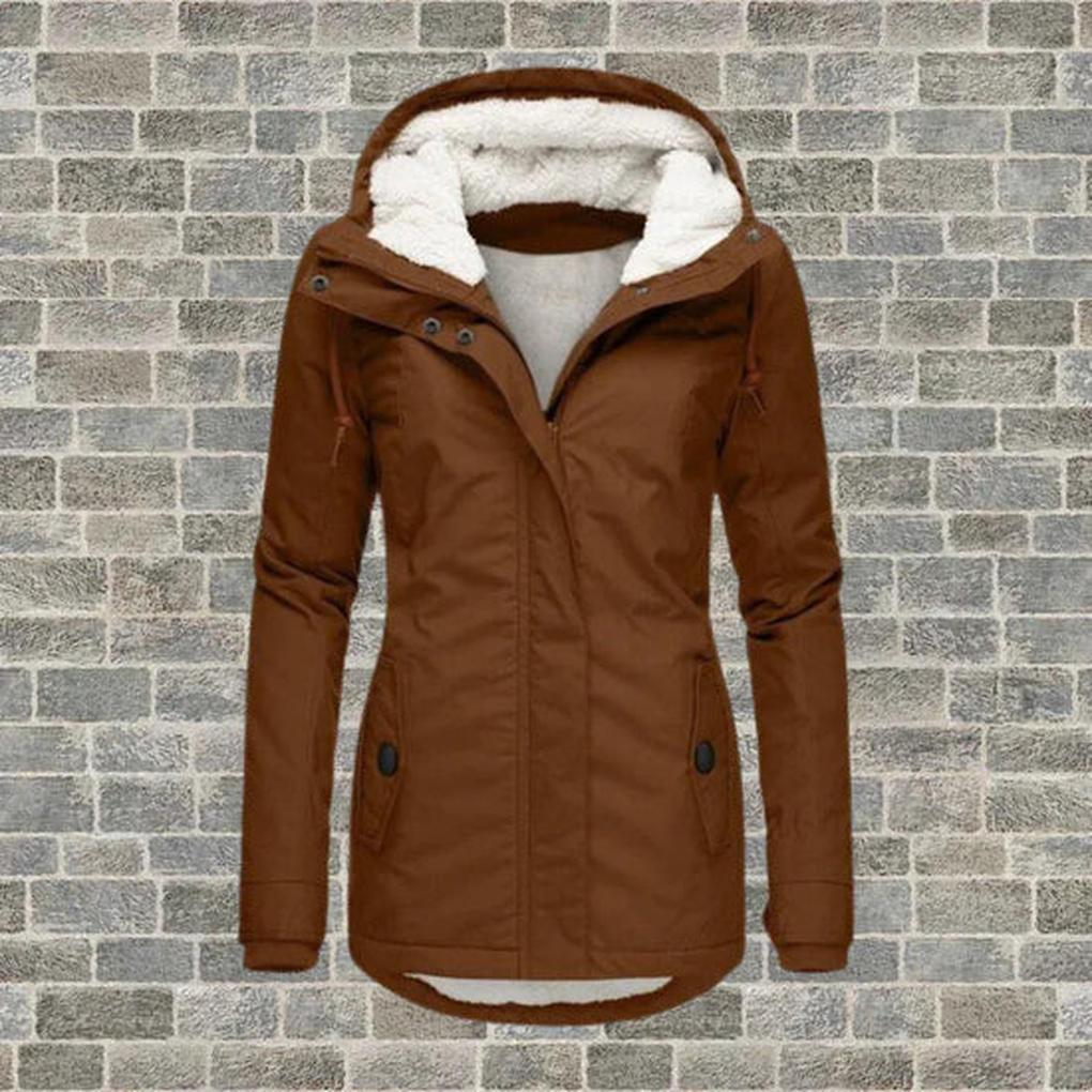 Casaco de inverno com capuz para mulher – quente e elegante