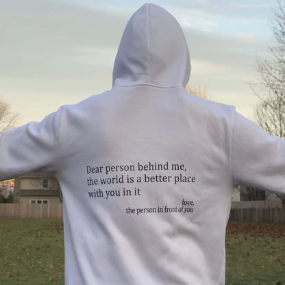 Casual Unisex Hoodie with Statement Print and Long Sleeves