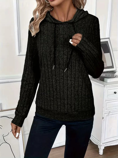 Hoodie with Ribbed Texture