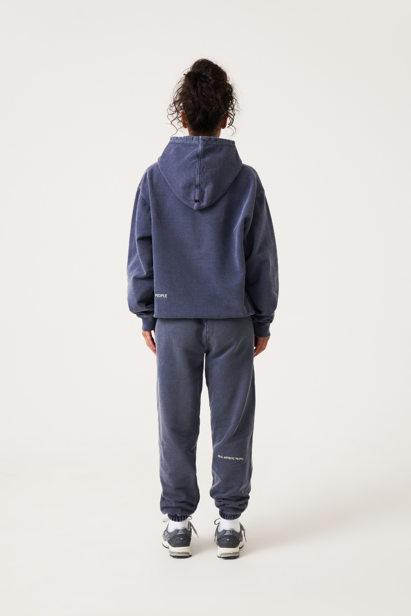 Hoodie with rhinestone print and kangaroo pocket