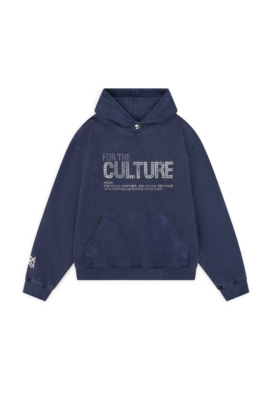 Hoodie with rhinestone print and kangaroo pocket
