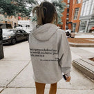 Soft Warm Oversized Women's Hoodie With Quote