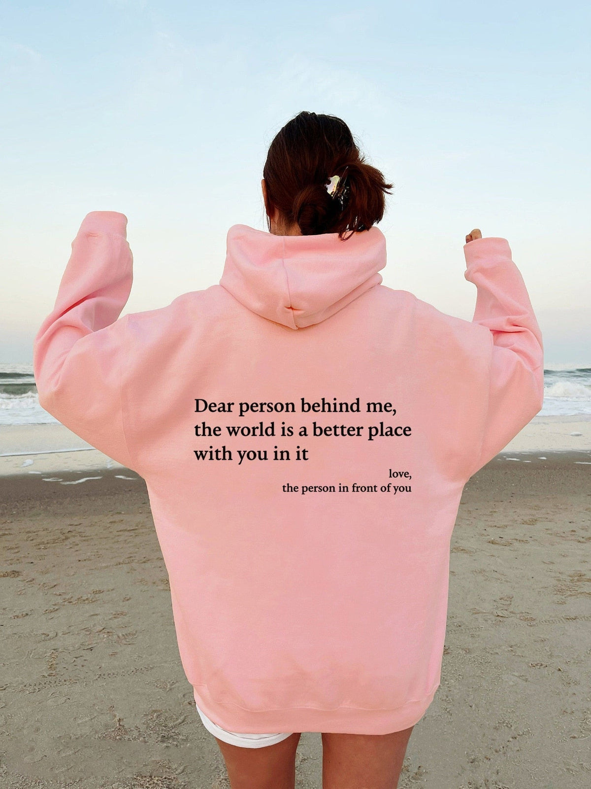 Soft Warm Oversized Women's Hoodie With Quote
