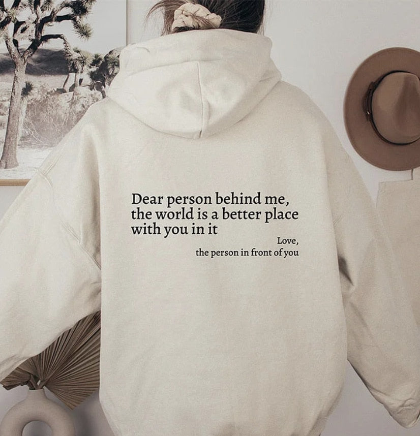 Soft Warm Oversized Women's Hoodie With Quote