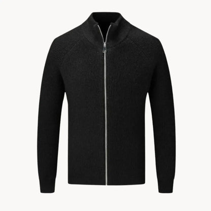 Hugo | Cashmere Jumper with Full Zip and Stand-Up Collar