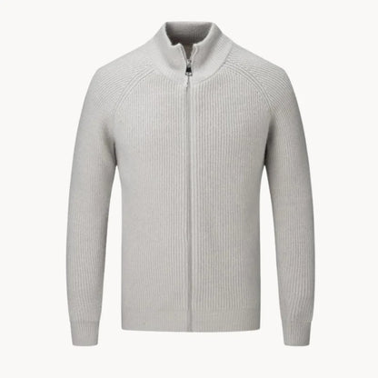 Hugo | Cashmere Jumper with Full Zip and Stand-Up Collar