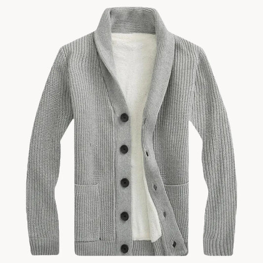 Hugo | Fleece cardigan with shoulder collar and front pockets