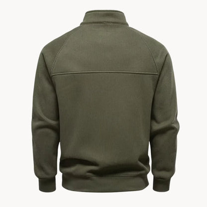 Hugo | Jumper with Quarter Zip and Stand-Up Collar