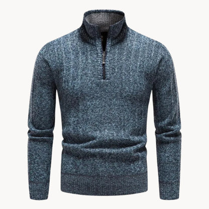 Hugo | Jumper with Quarter Zip and Stand-Up Collar