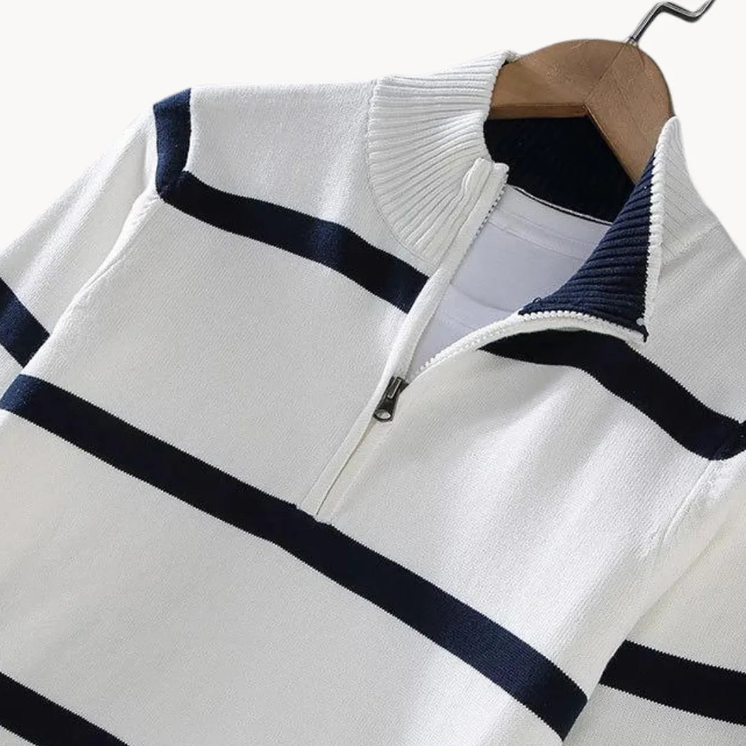 Hugo | Jumper with Quarter Zip and Stand-Up Collar