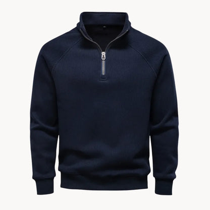 Hugo | Jumper with Quarter Zip and Stand-Up Collar