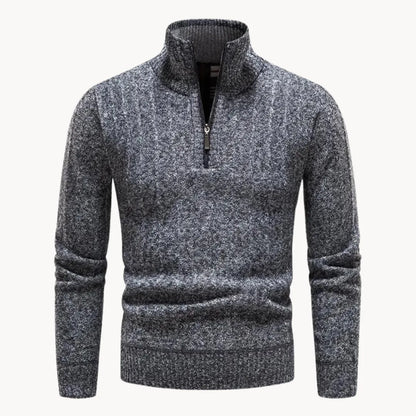 Hugo | Jumper with Quarter Zip and Stand-Up Collar