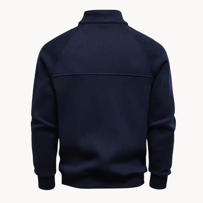 Hugo | Jumper with Quarter Zip and Stand-Up Collar