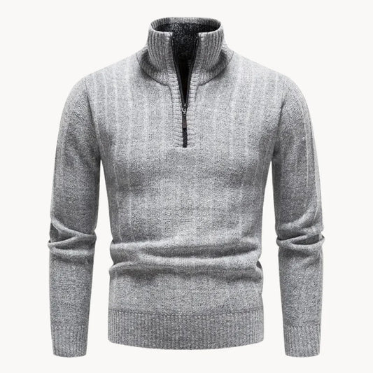 Hugo | Jumper with Quarter Zip and Stand-Up Collar