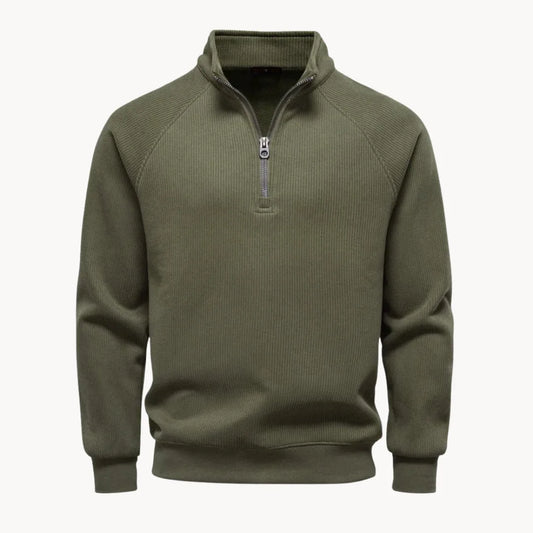 Hugo | Jumper with Quarter Zip and Stand-Up Collar