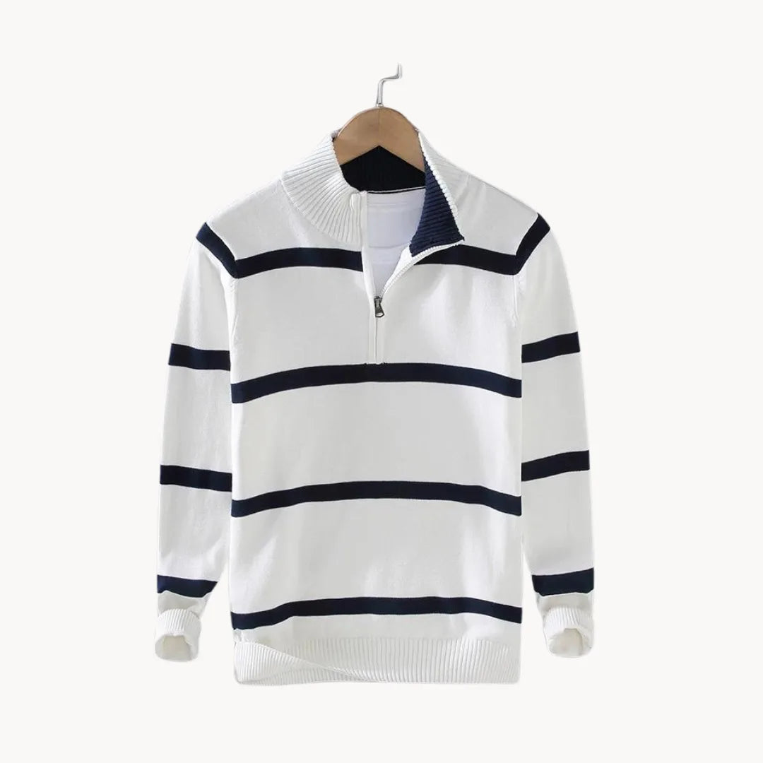 Hugo | Jumper with Quarter Zip and Stand-Up Collar