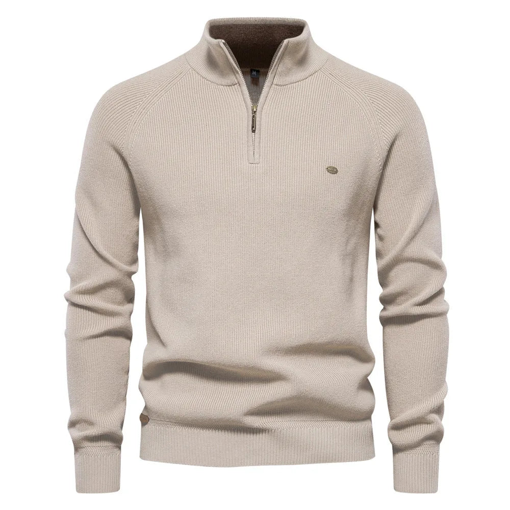 Hugo Luxe Half Zip Jumper with Stand-Up Collar