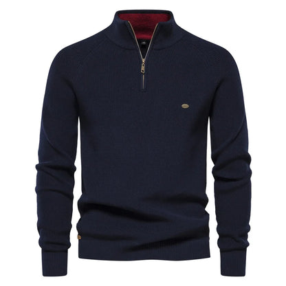 Hugo Luxe Half Zip Jumper with Stand-Up Collar
