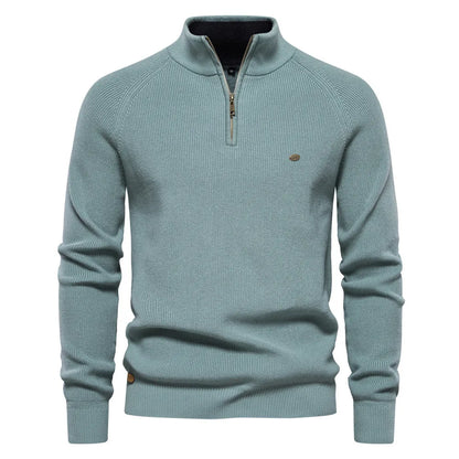 Hugo Luxe Half Zip Jumper with Stand-Up Collar