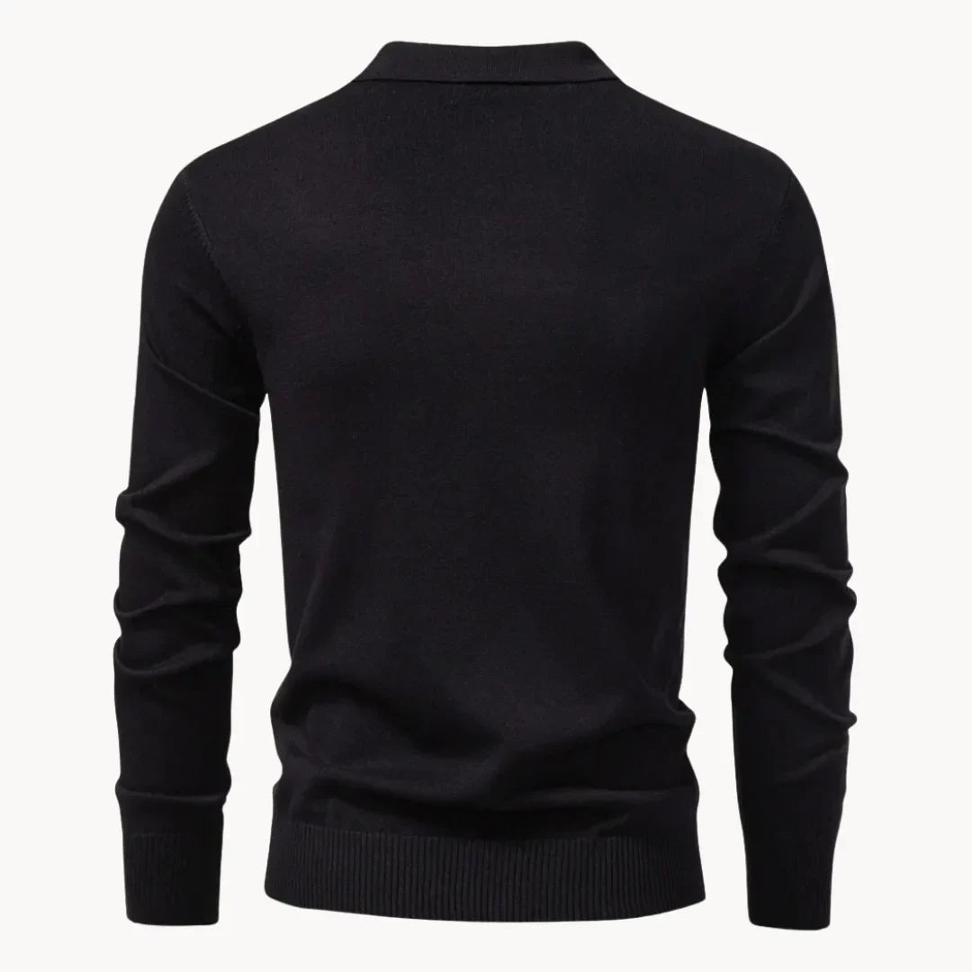 Hugo | Polo with Ribbed Pattern and Short Zip