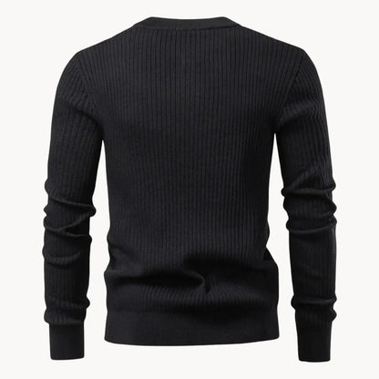 Hugo | Ribbed Sweater with Round Neck and Button Closure