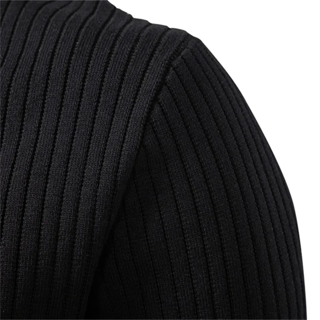 Hugo | Ribbed Sweater with Round Neck and Button Closure