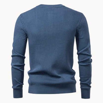 Hugo | Ribbed Sweater with Round Neck and Button Closure