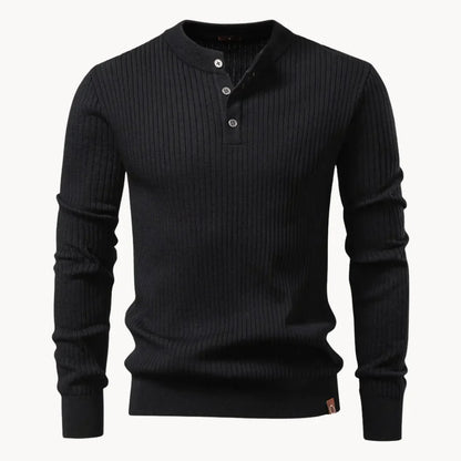 Hugo | Ribbed Sweater with Round Neck and Button Closure