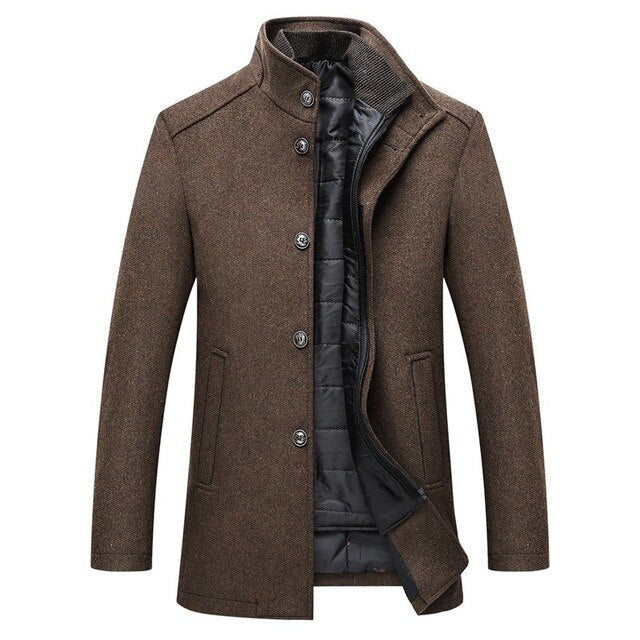 Hugo | Single-breasted Thick Wool Men's Coat