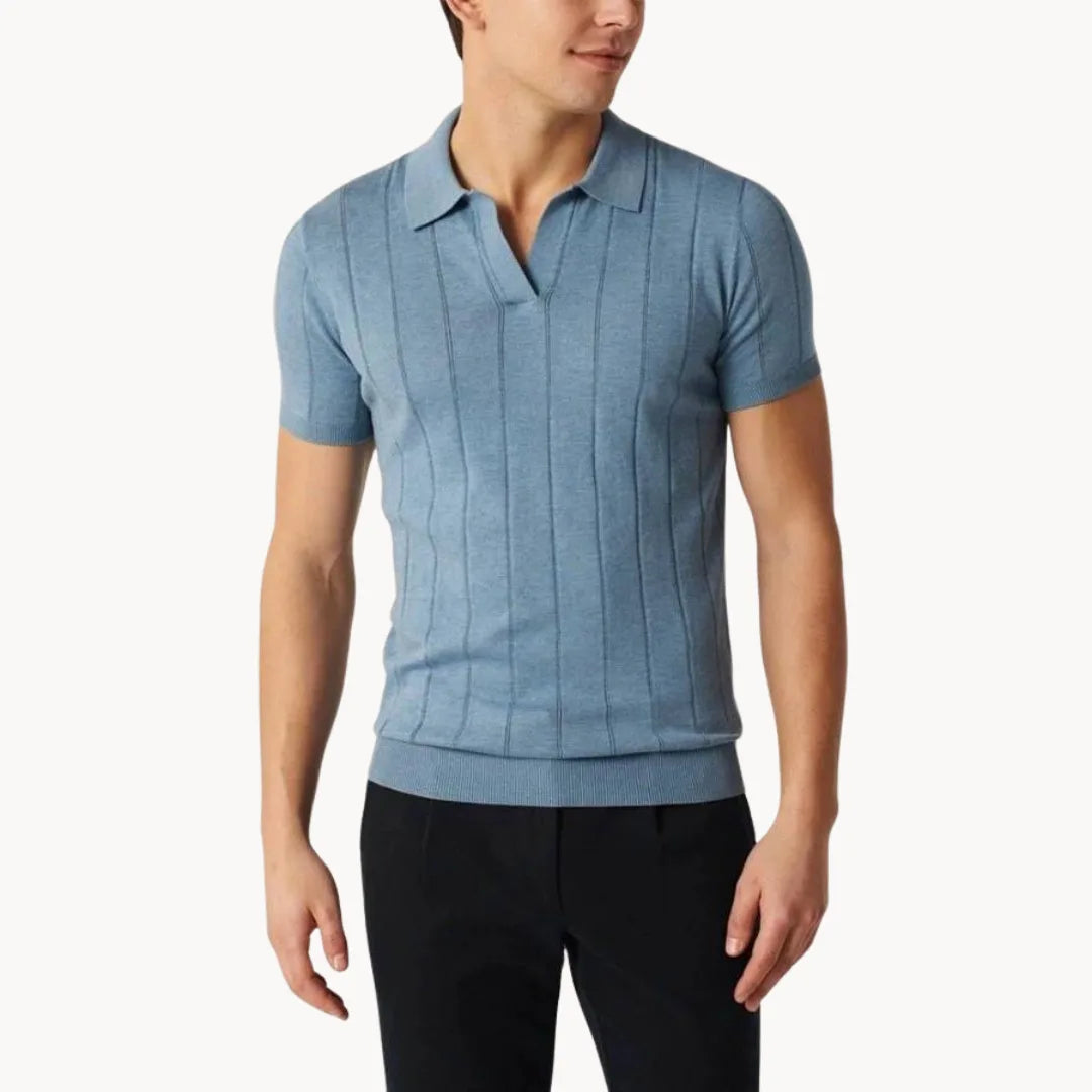 Hugo | Slim fit polo with short sleeves and vertical ribbing