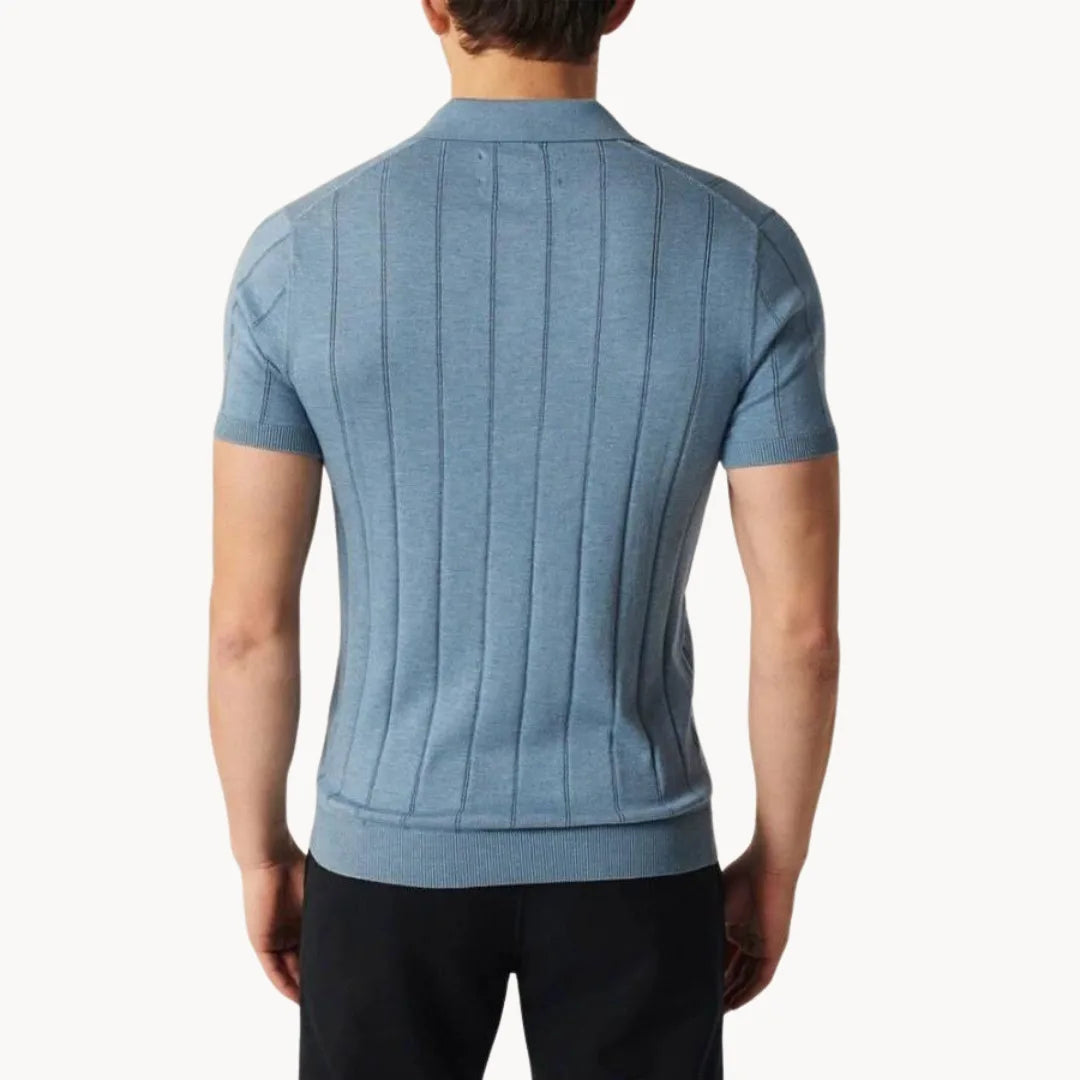 Hugo | Slim fit polo with short sleeves and vertical ribbing