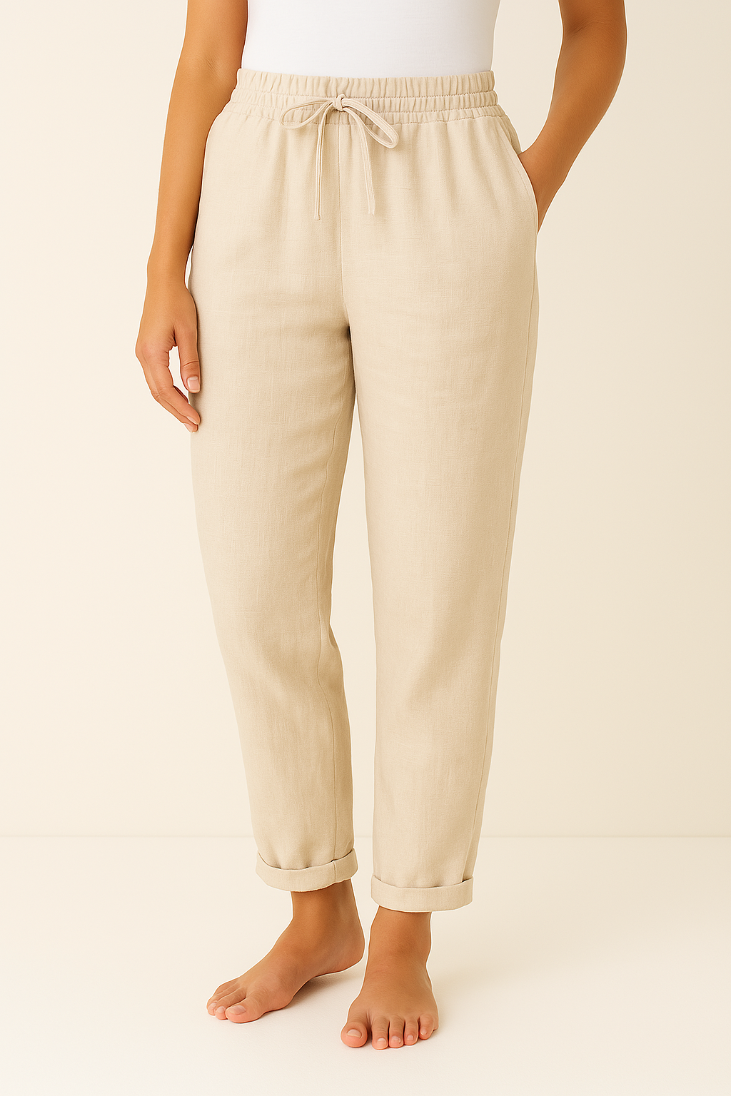 Lightweight Ladies' Trouser with Linen Blend