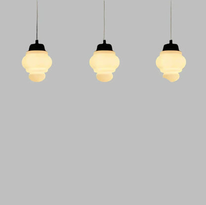 Vintage Geometric Pendant Light in Matt Glass with LED