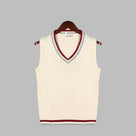 Retro striped preppy style sleeveless sweater