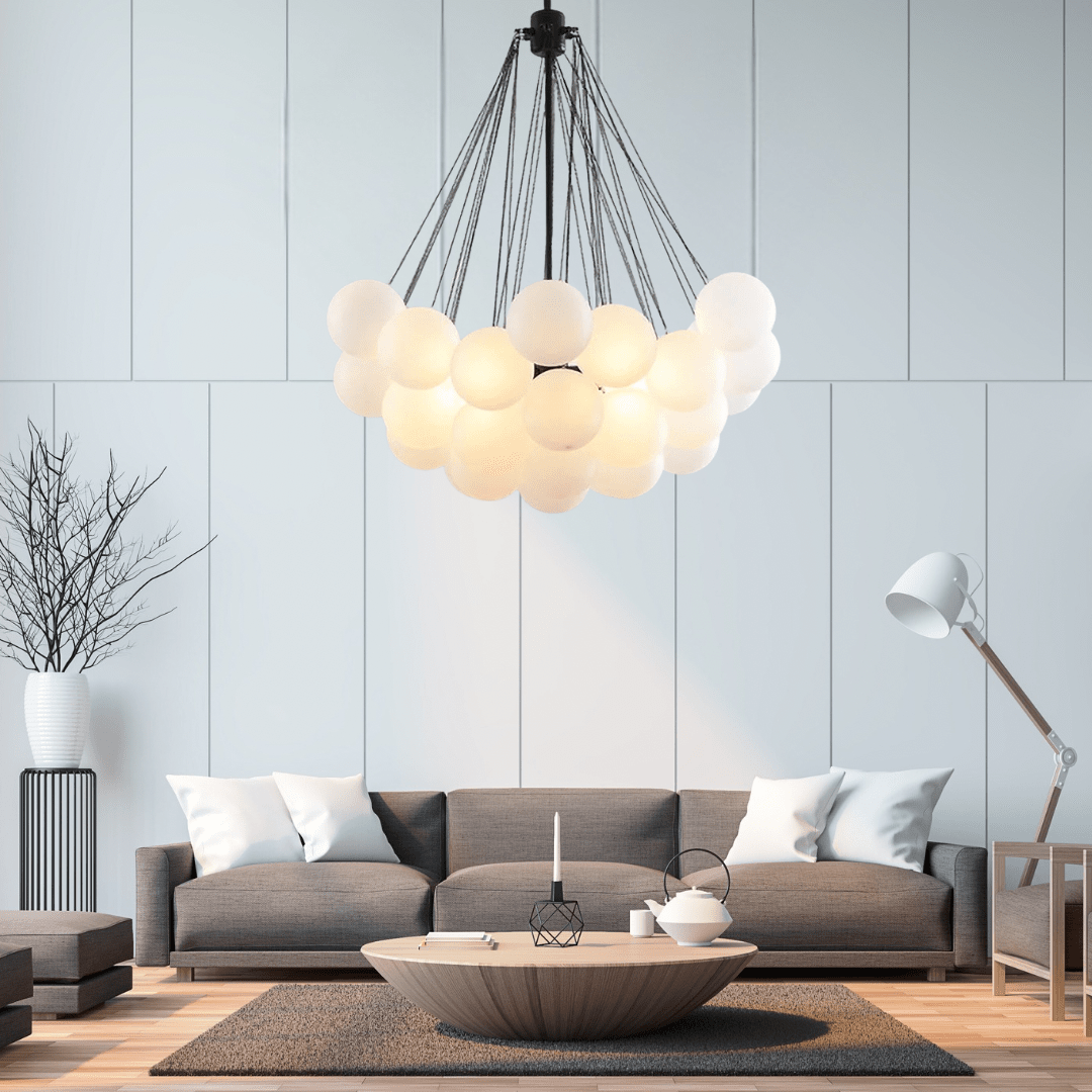 Skandinavisk pendellampe med matte glasskuler