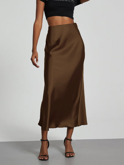 Zoë - Elegant Long Satin Maxi Skirt