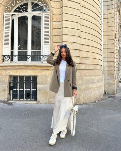 Zoë - Elegant Long Satin Maxi Skirt