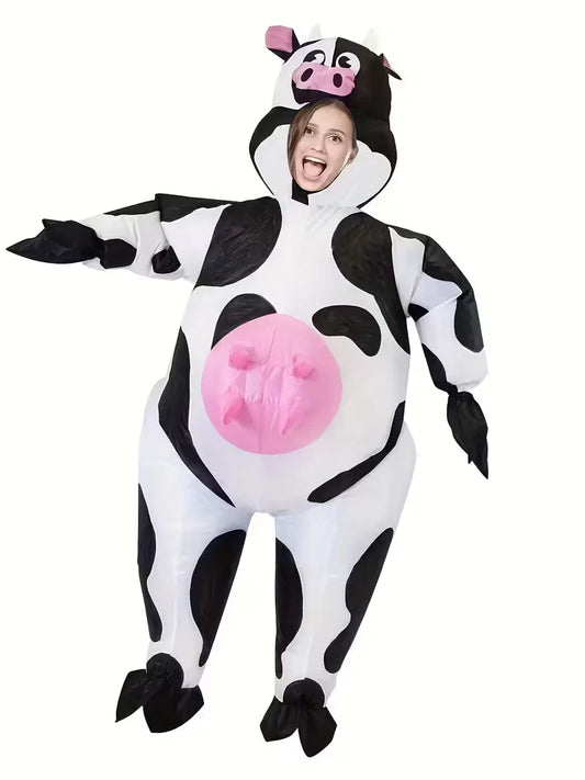 Inflatable Carnival Costume with Cow Pattern