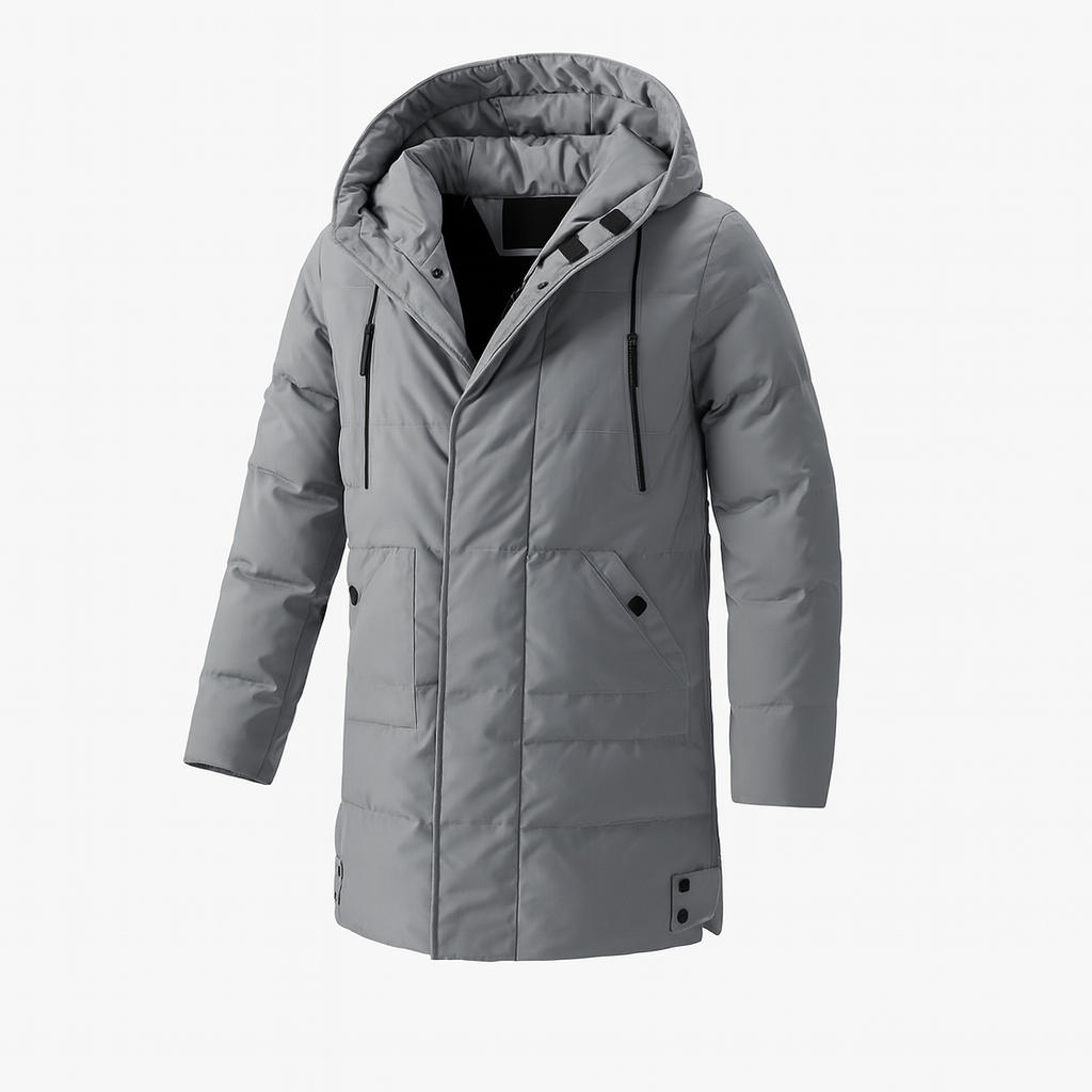Insulated hooded jacket for men