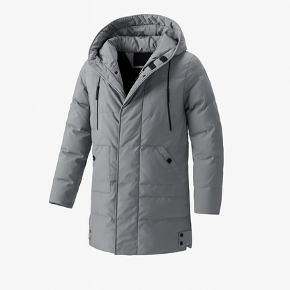 Insulated hooded jacket for men