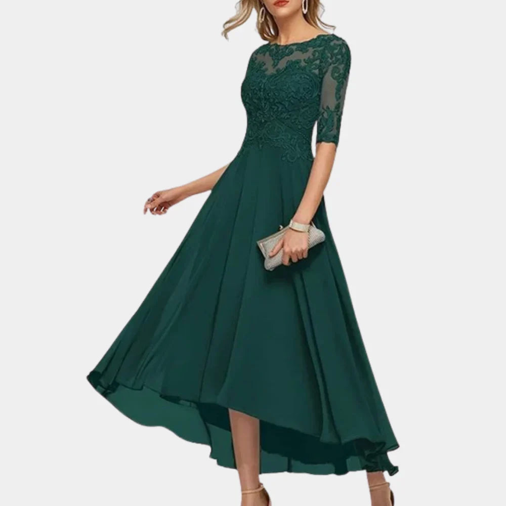 Knöchellanges Chiffonkleid mit eleganten Details