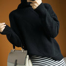 Ladies' Timeless Oversized Roll Neck Jumper with Diamond Pattern