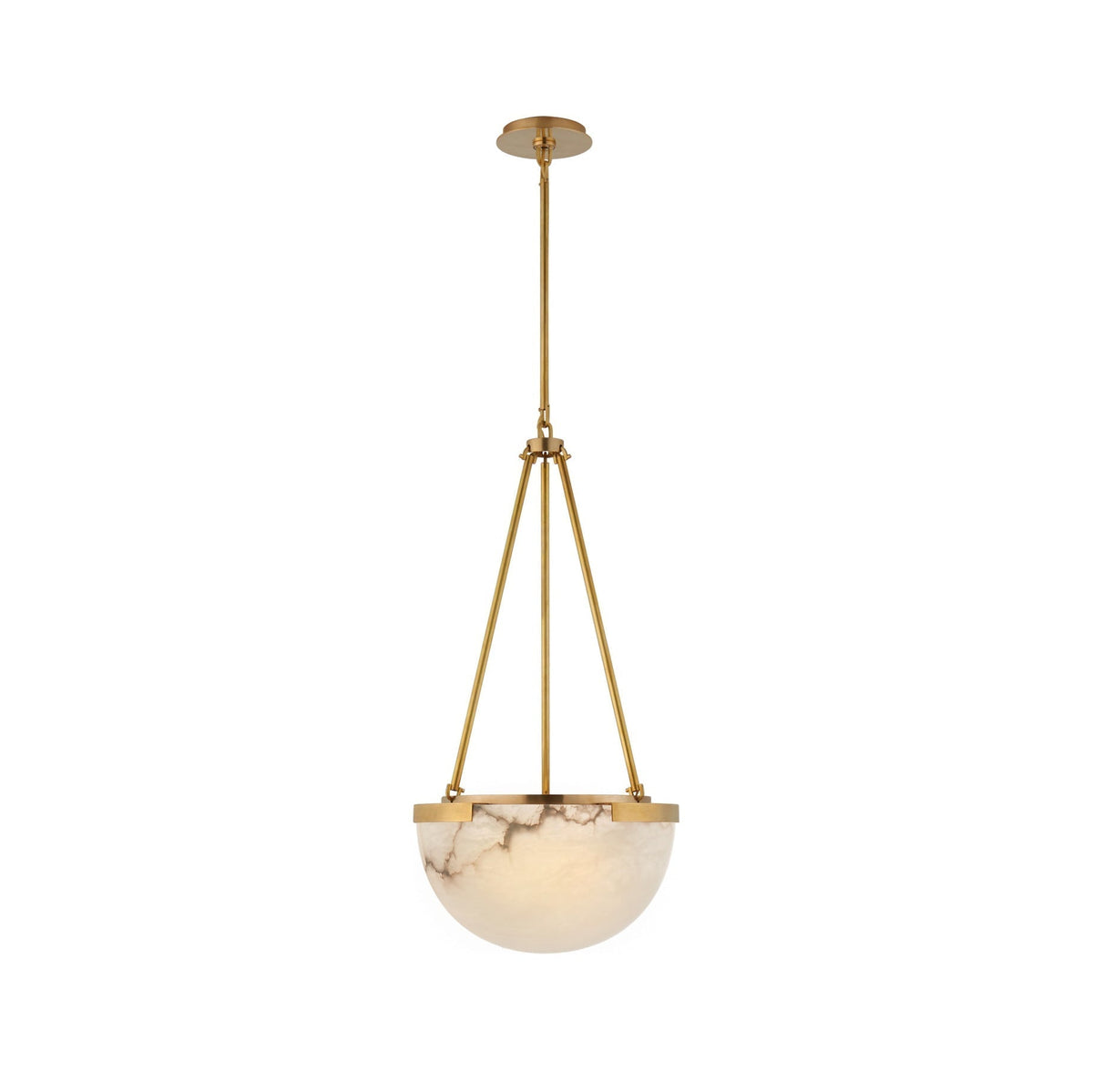 Luxe albasten kroonluchter met gouden details
