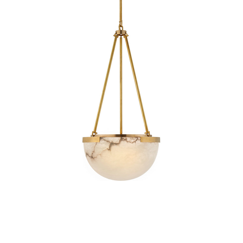 Luxe albasten kroonluchter met gouden details