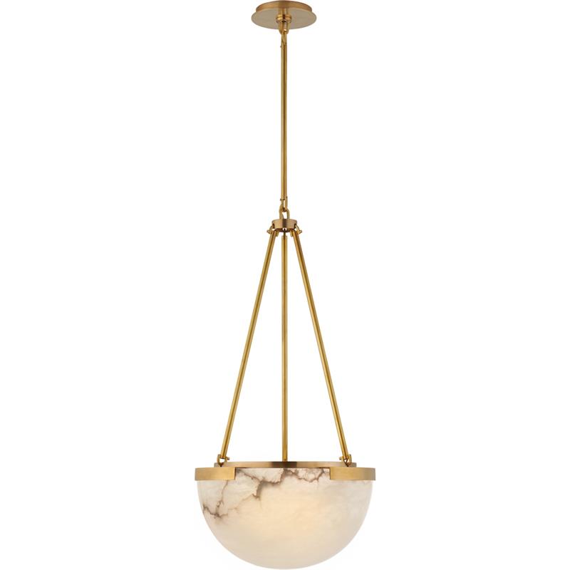 Luxe albasten kroonluchter met gouden details